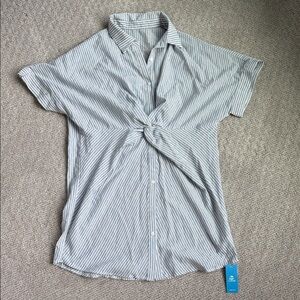 Cupshe Striped Casual Button Down Shirt-Dress